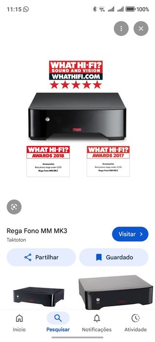 Pré-amplificador de phono Rega Fono MM MK3