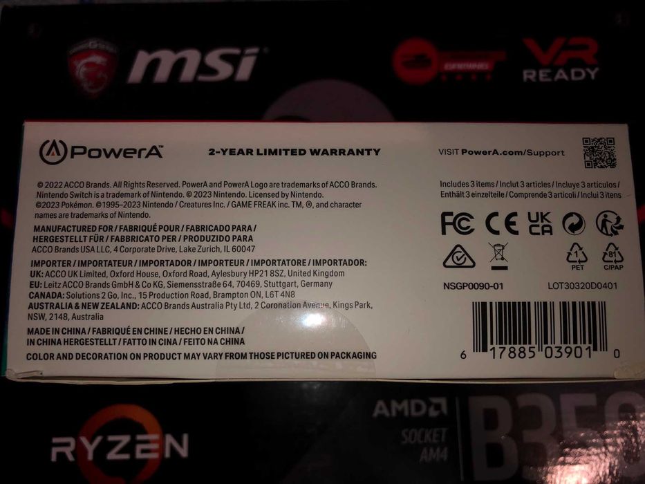 PowerA Enhanced Геймпад Nintendo Pokemon. Новый.