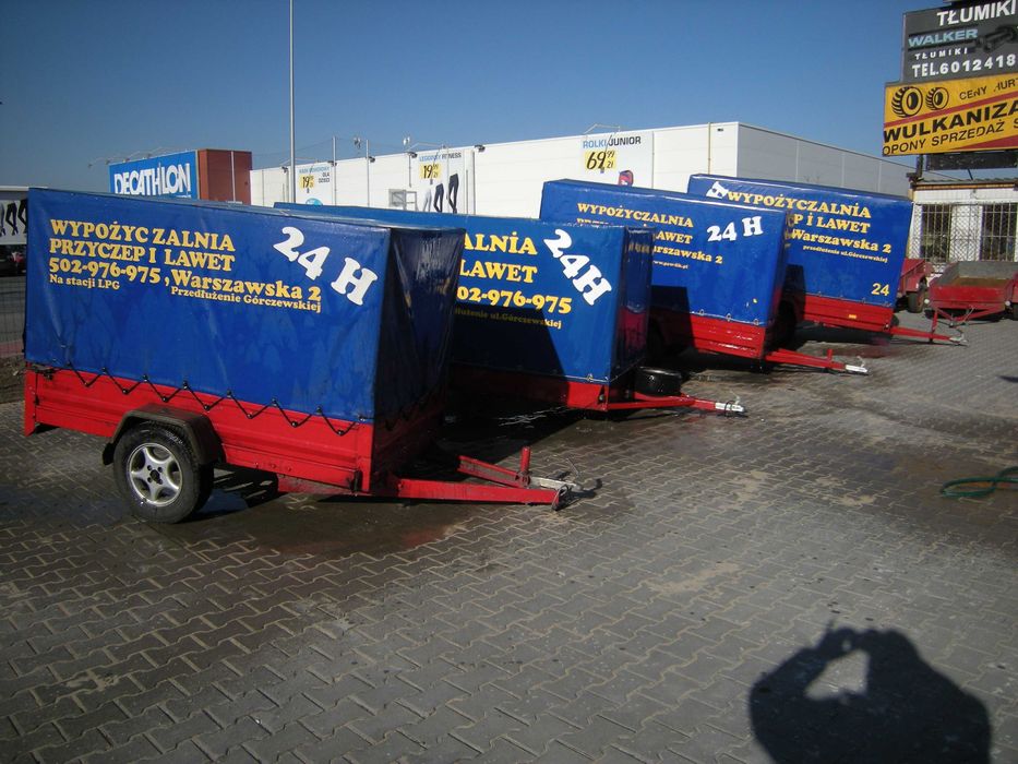 wypozyczalnia wynajem przyczep lawet warszawa