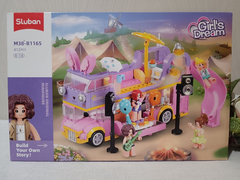 Конструктор Лего lego для дівчинки M38-B1165 автобус горка