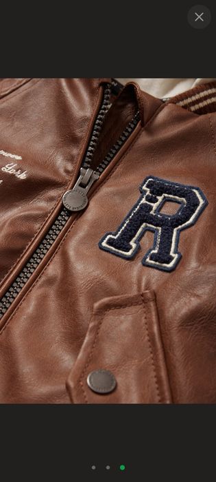 Дитяча демісезонна шкіряна куртка-бомбер для хлопчика C&A