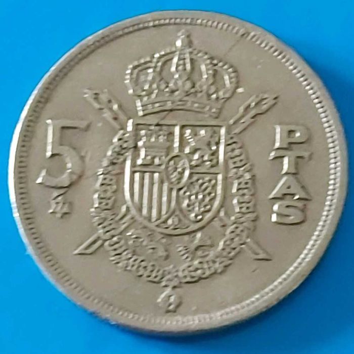5 Pesetas de 1975 com *77* na estrela