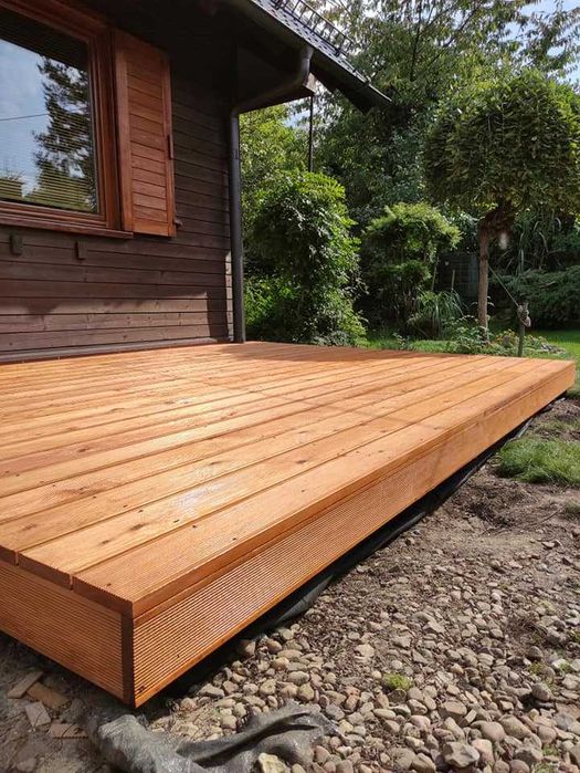MODRZEW SYBERYJSKI deska tarasowa ryflowana drewno naturalne 2,5m - 6m