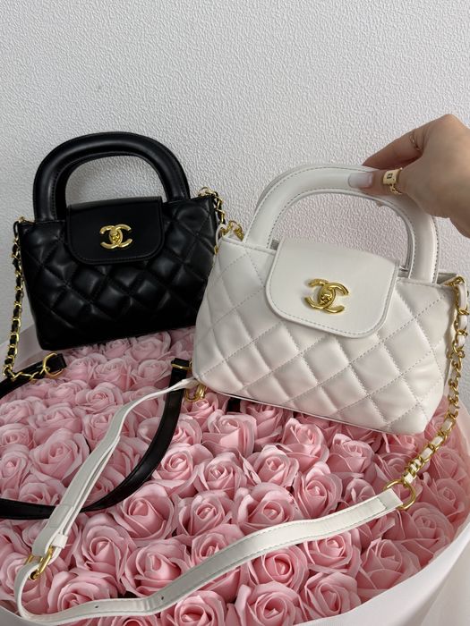 Сумка  chanel, шанель, біла та чорна