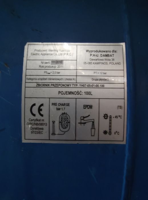 zbiornik przeponowy 100l