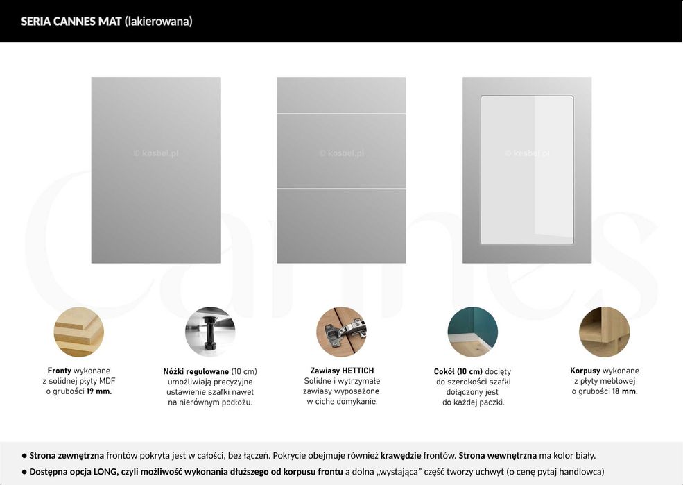 MW LAKIER Kuchnia CANNES meble szafki kuchenne mat TRANSPORT wycena