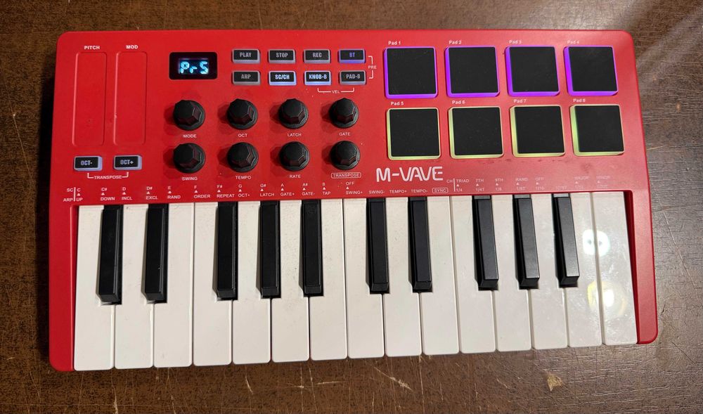 Kontroler MIDI M-VAVE SMK-25 Czerwony