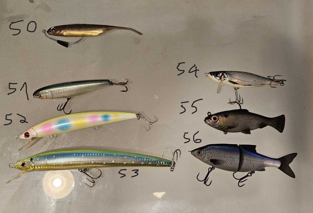 Amostras de Spinning – Vários modelos (Shimano, Daiwa, Duo, etc.)