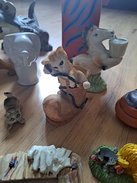 Zestaw figurek ozdób ramka na zdjęcie koty