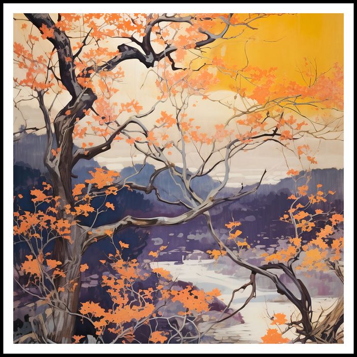 Plakat 100x100cm Złota Jesień nad Jeziorem