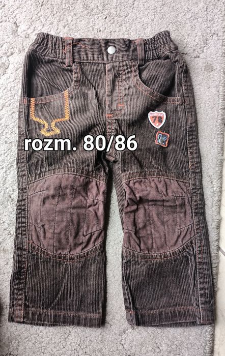 Brązowe spodnie sztruksowe rozm 80/86 early days