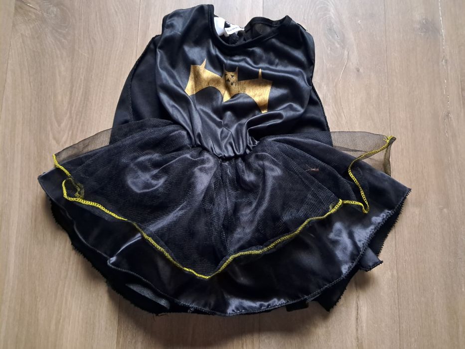 Batman batwoman batgirl sukienka + peleryna strój przebranie 98