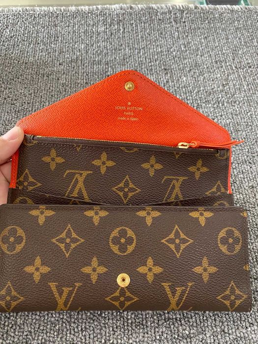 Louis Vuitton Victorine Mały portfel Róża Pomarańczowy przycisk