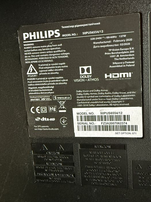Elektronika tv philips pus6554/12