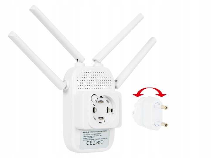 MOCNY Wzmacniacz sygnału Wi-Fi sieci router 5G 2.4 5GHZ repeater WPS