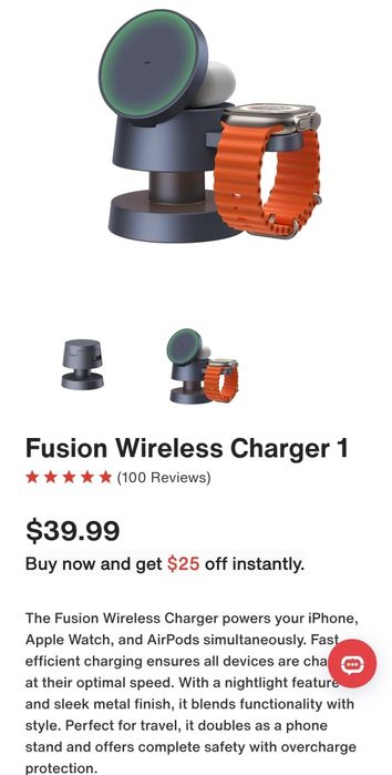 IVANKY Magnetic 3-in-1 Wireless Charger, 15W iPhone — нічик