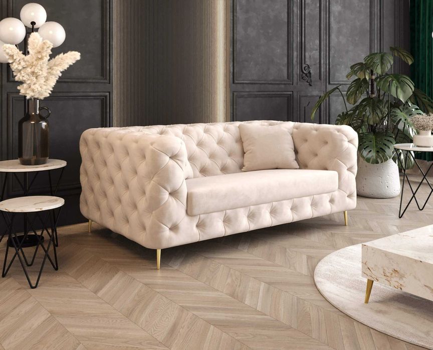 Sofa Kanapa Boston Chesterfield Pikowana Glamour VeroLux