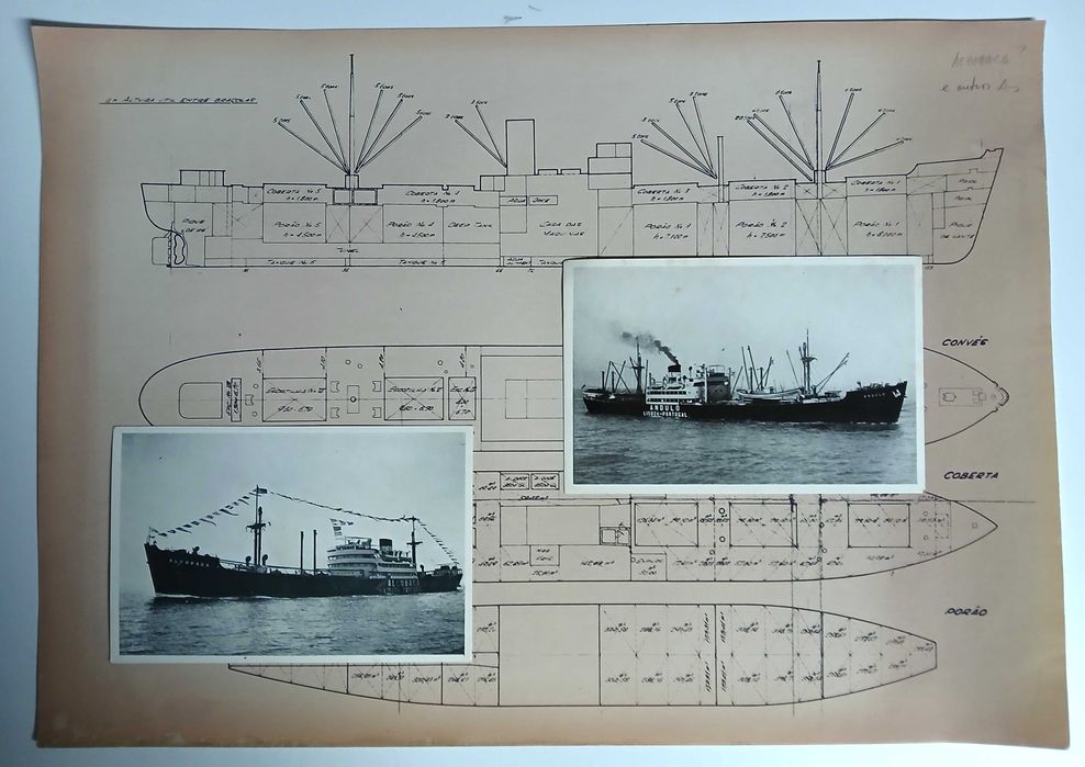 Planos e postais de navios da Companhia Nacional de Navegação