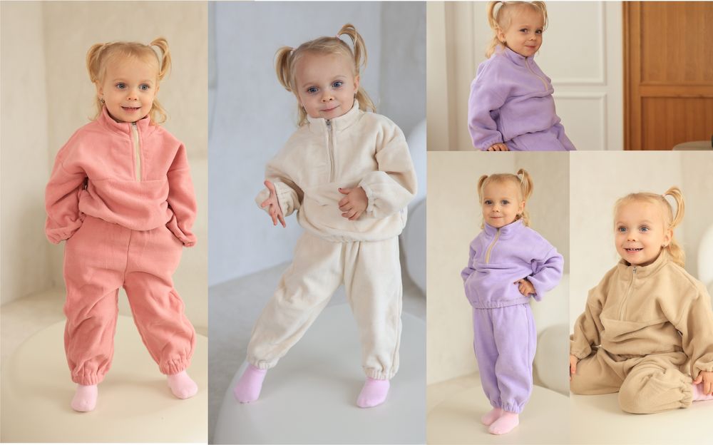 Комплект УНІСЕКС дитячих флісових костюмчиків кофта та штани