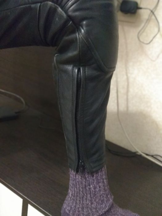 Штаны мото женские кожа