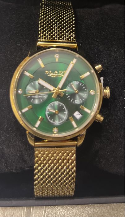 Zegarek damski Blade zielony powlekany 18K zlotem