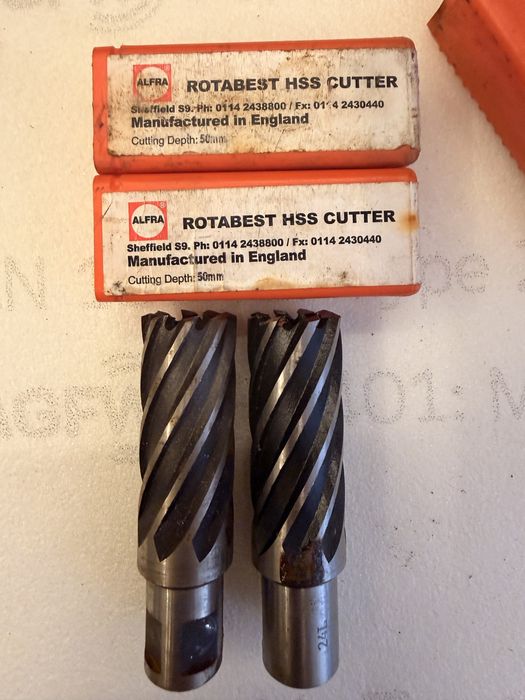 cortadores anulares / brocas de coroa para berbequim magnético da ALFRA ROTABEST HSS, profundidade de corte 50 mm.