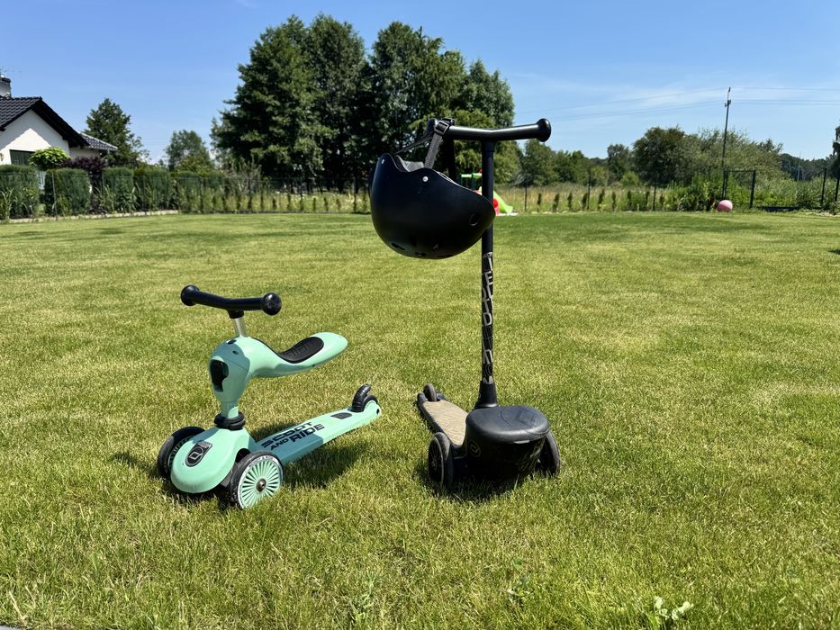 2 hulajnogi scoot and ride + kask