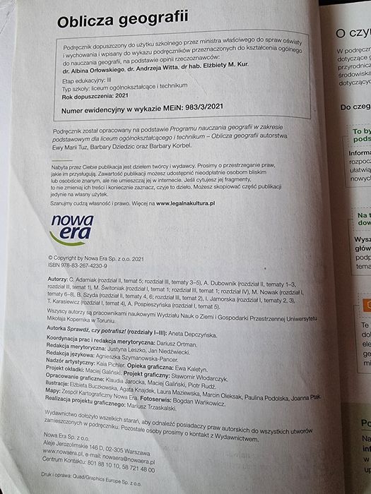 Podręcznik do geografii + ćwiczenia, LO, Technikum, kl.3