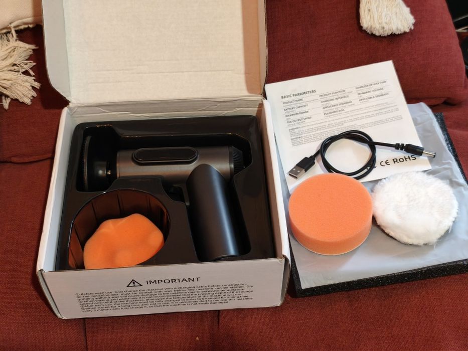 Polerka samochodowa akumulatorowa + końcówki