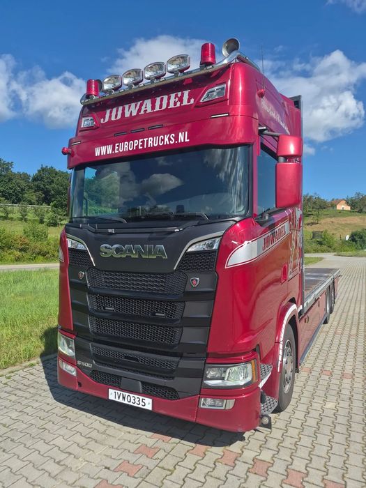 Scania S 500 specjalistyczny , Laweta Platforma hydrauliczna
