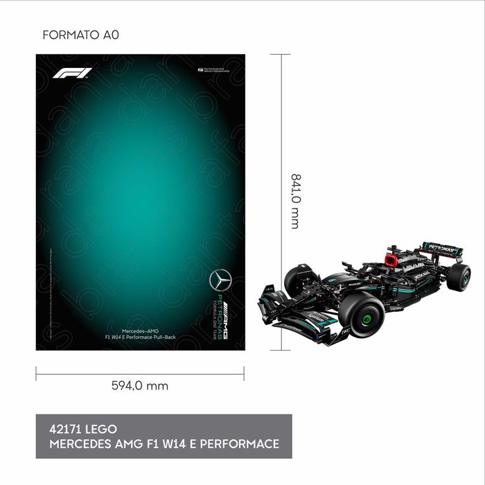 Poster's para impressão Lego AMG-MERCEDES F1