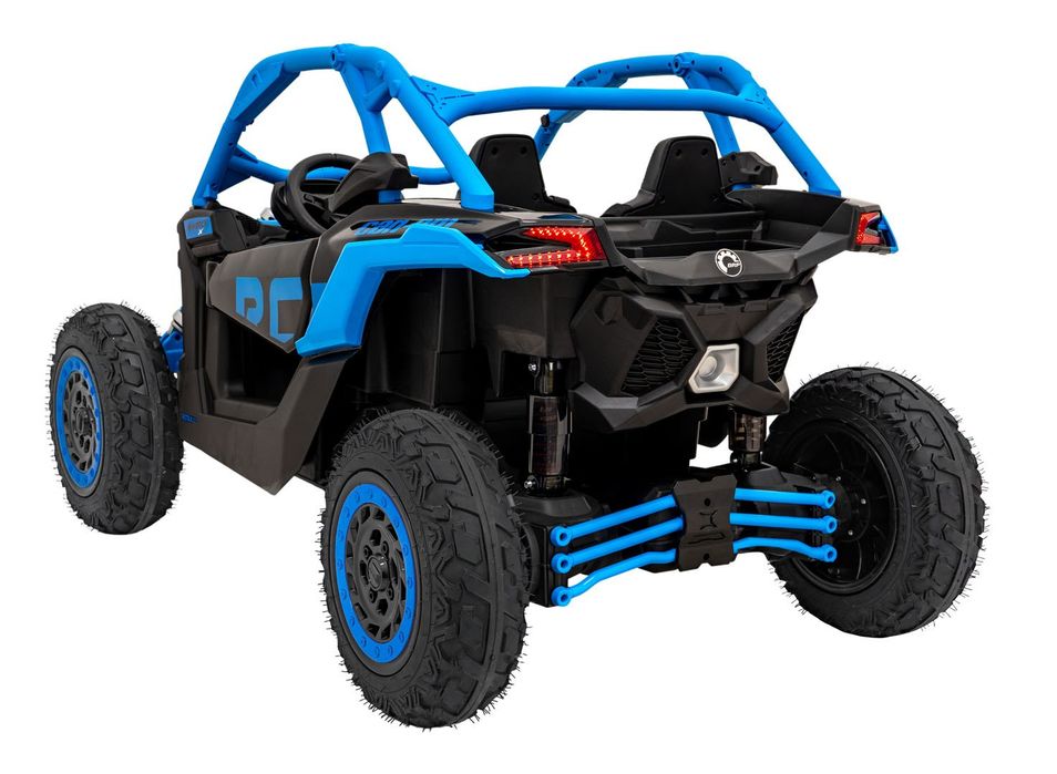 Buggy CAN-AM Maverick 3 PRO + PILOT + Pompowane KOŁA auto na akumulator Niebieski 2x320W 24V DK-CA001