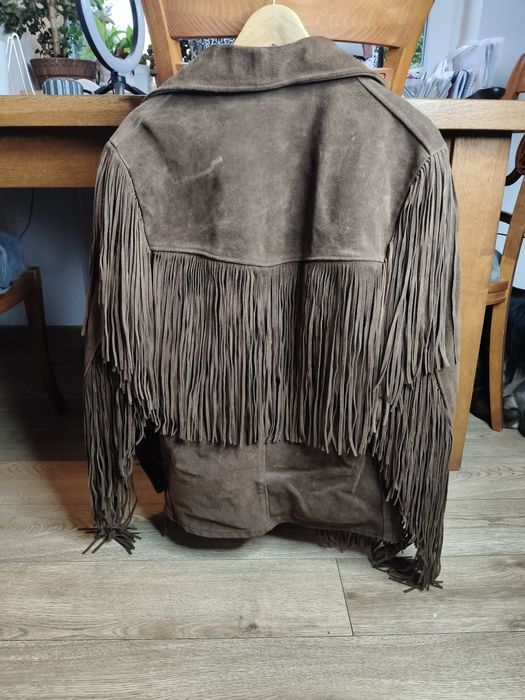Stara skórzana kurtka z frędzlami Rancher 32