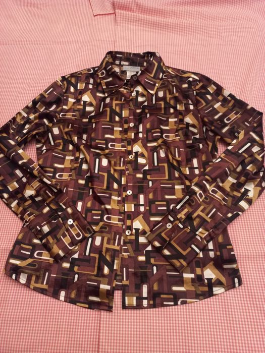 Camisa estampada em cetim