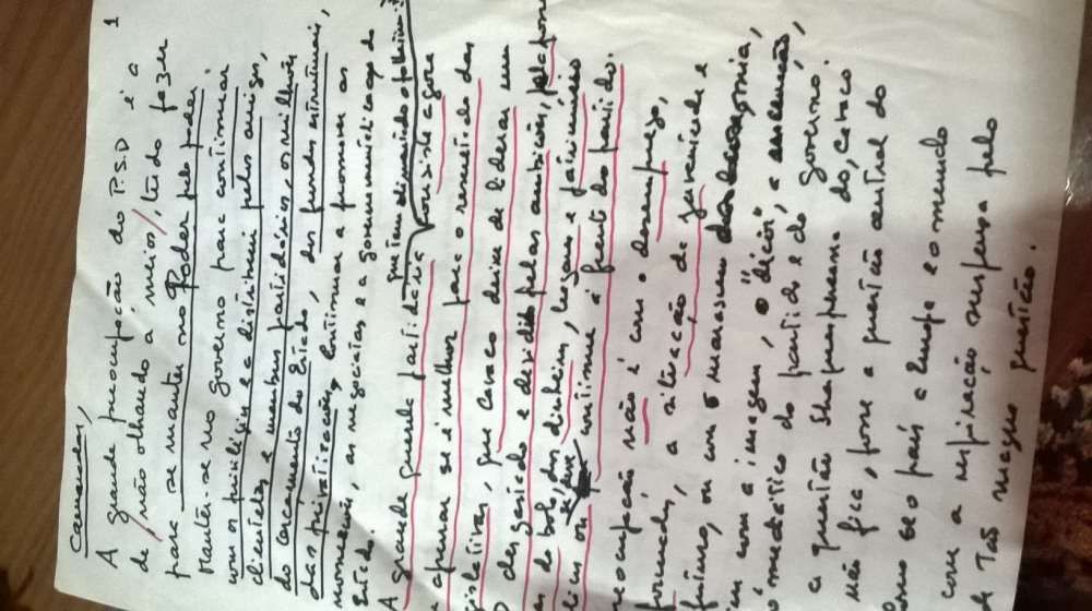 Manuscrito Carlos Carvalhas PCP - 1994 (Campanha CDU em Riba de Ave)