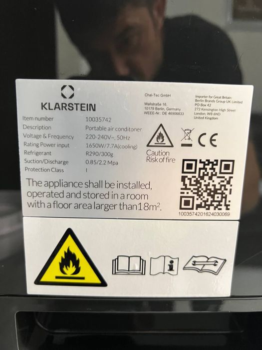 Кондиціонер мобільний Smart з Німеччини Klarstein Max Breeze 10035742