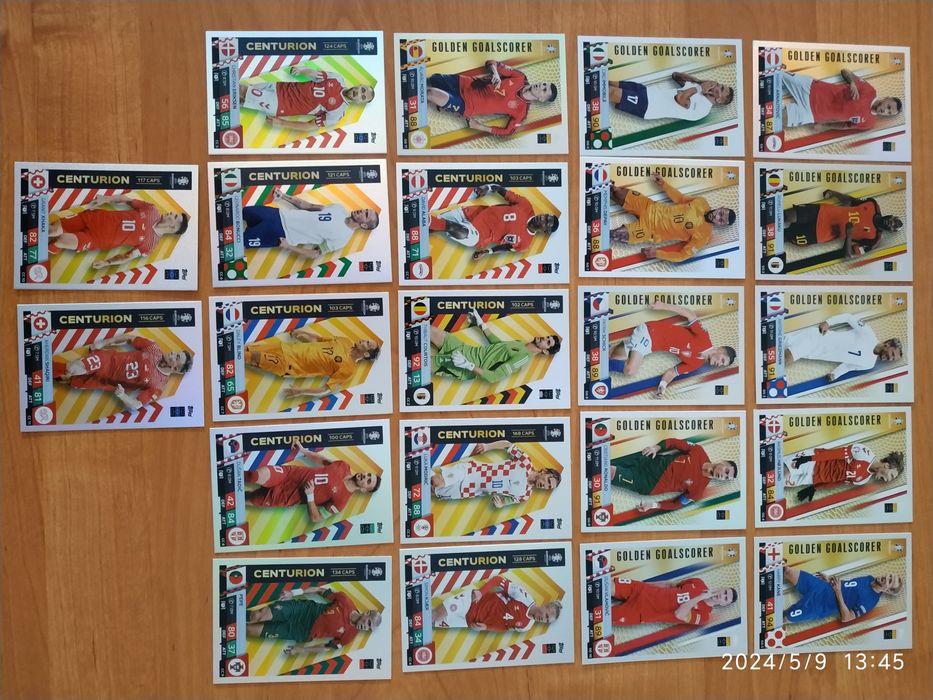 Topps Match Attax - Euro 2024 - komplet Golden Goalscorer i Centurion