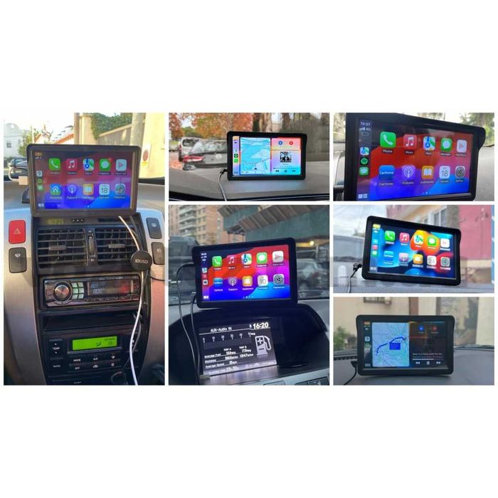 Монитор Карплей 7” + Камера заднего вида, беспроводной дисплей для авто CarPlay и Android Auto