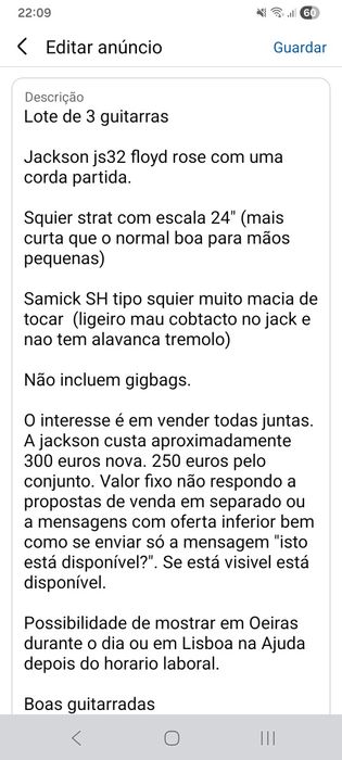 Guitarra jackson squier samick