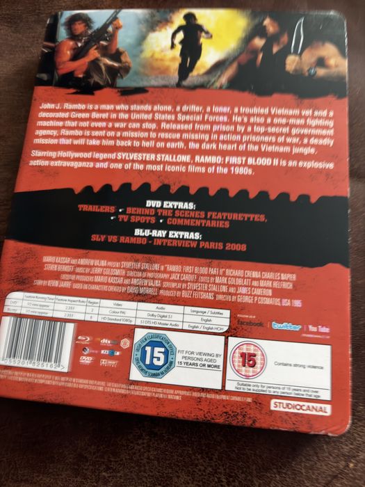 Trylogia Rambo 3x Steelbook Blu Ray + DVD bez PL