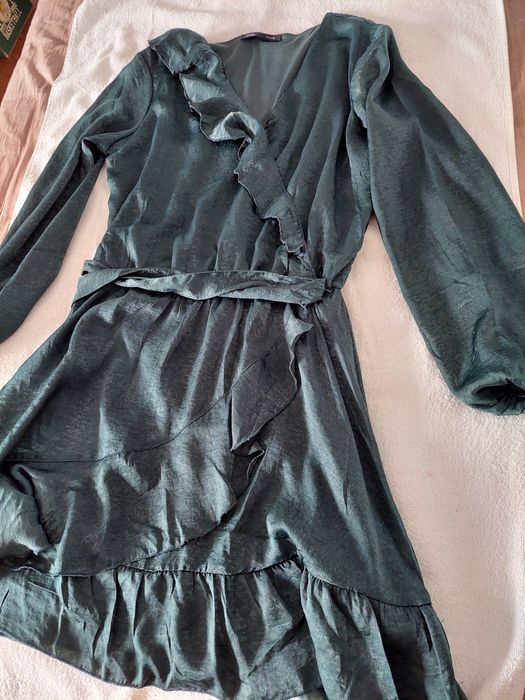 Sukienka zwiewna butelkowa zieleń