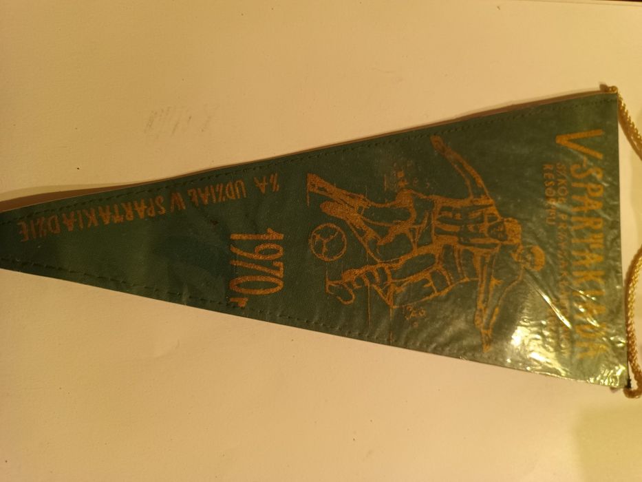 Rzadki Proporczyk V Spartakiada 1970 - ZZMP Szczecin - Piłka Nożna