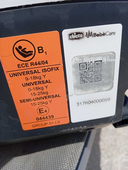 cadeira auto Chicco com isofix