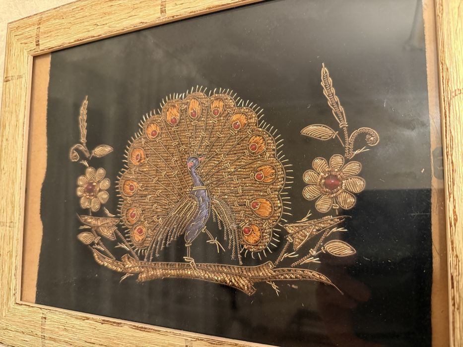 Ręcznie haftowany obraz oryg. z Tajlandii lata 70-80