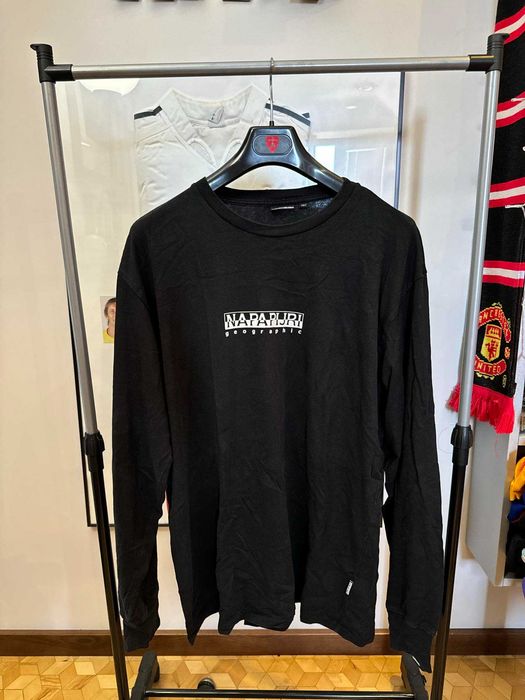 bluza Napapijri Center Logo Spellout Sweatshirt Black XL