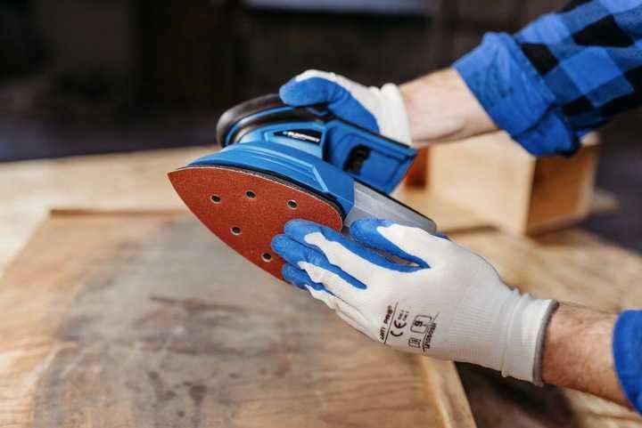 Szlifierka Oscylacyjna Akumulatorowa 18V Mocna Delta + 3 szt. papierów