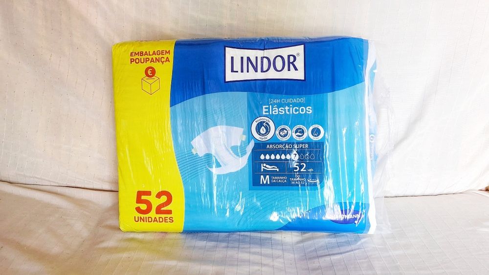 Fraldas Incontinência Adulto Lindor Elásticos M (52 un)