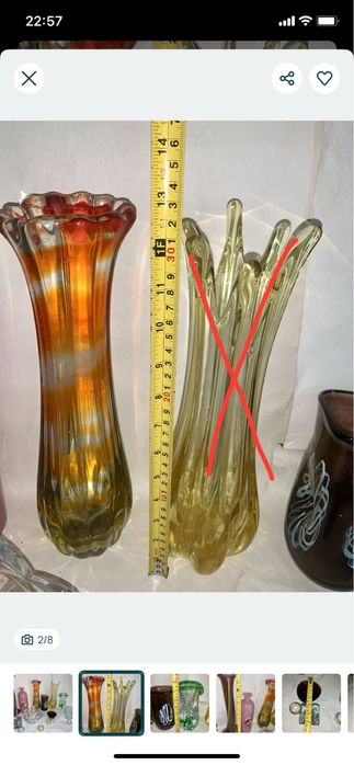 Ваза   конфетница  гутное стекло