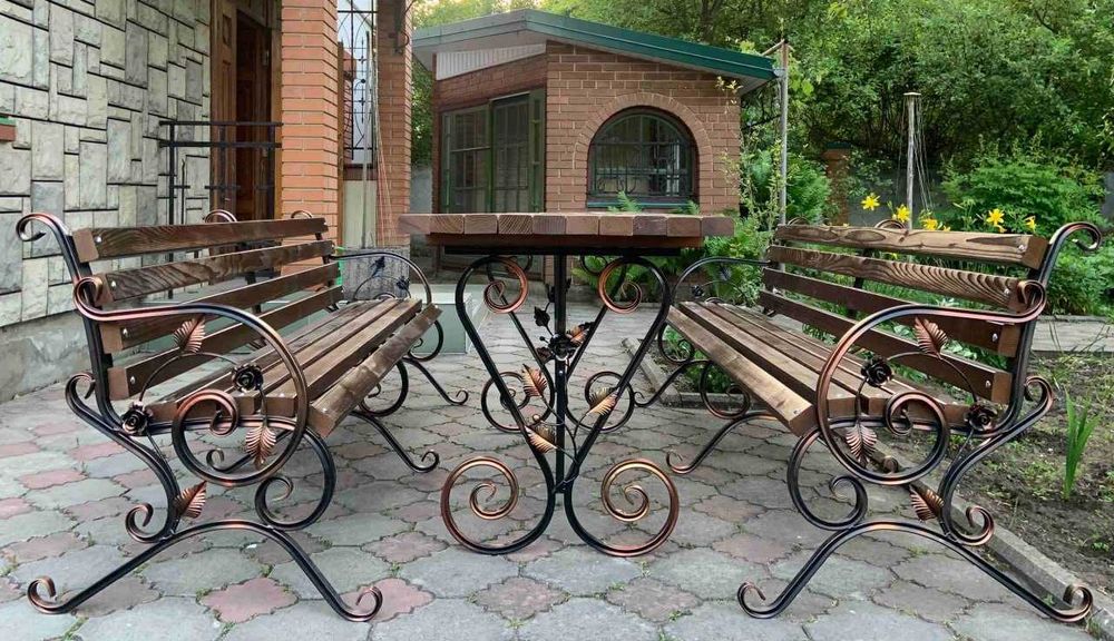 Стіл садовий. Стіл кований. Набір садовий.