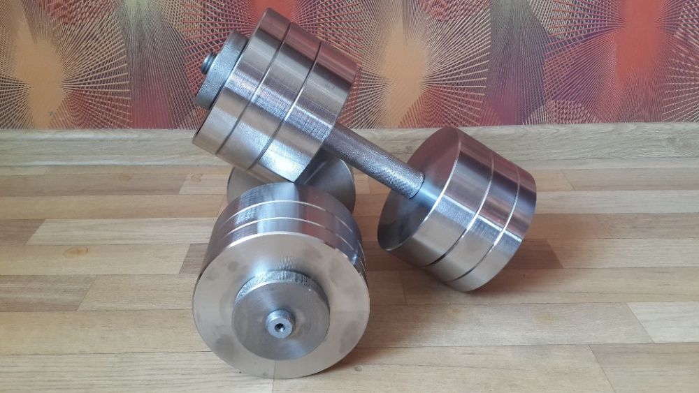 Гантели разборные 2 x 26 кг Пара стальных качественных гантелей металл